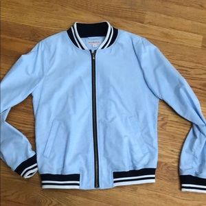 Blue bomber jacket